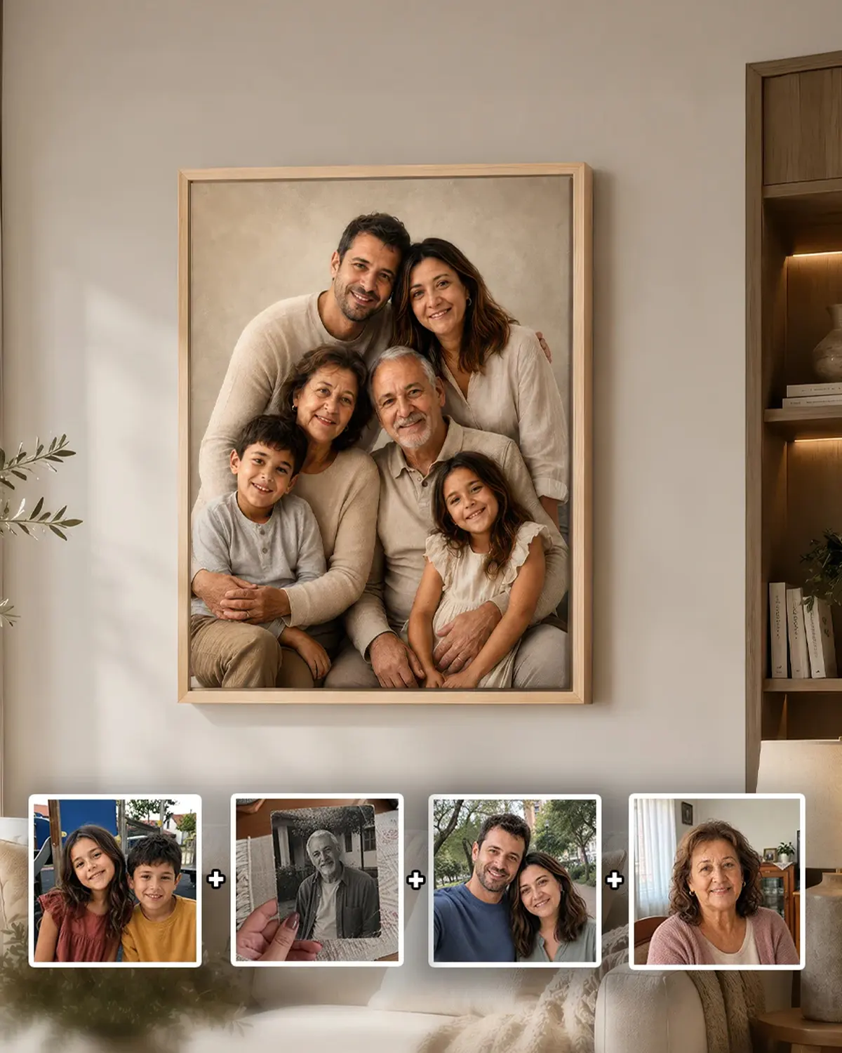 Family portrait on canvas