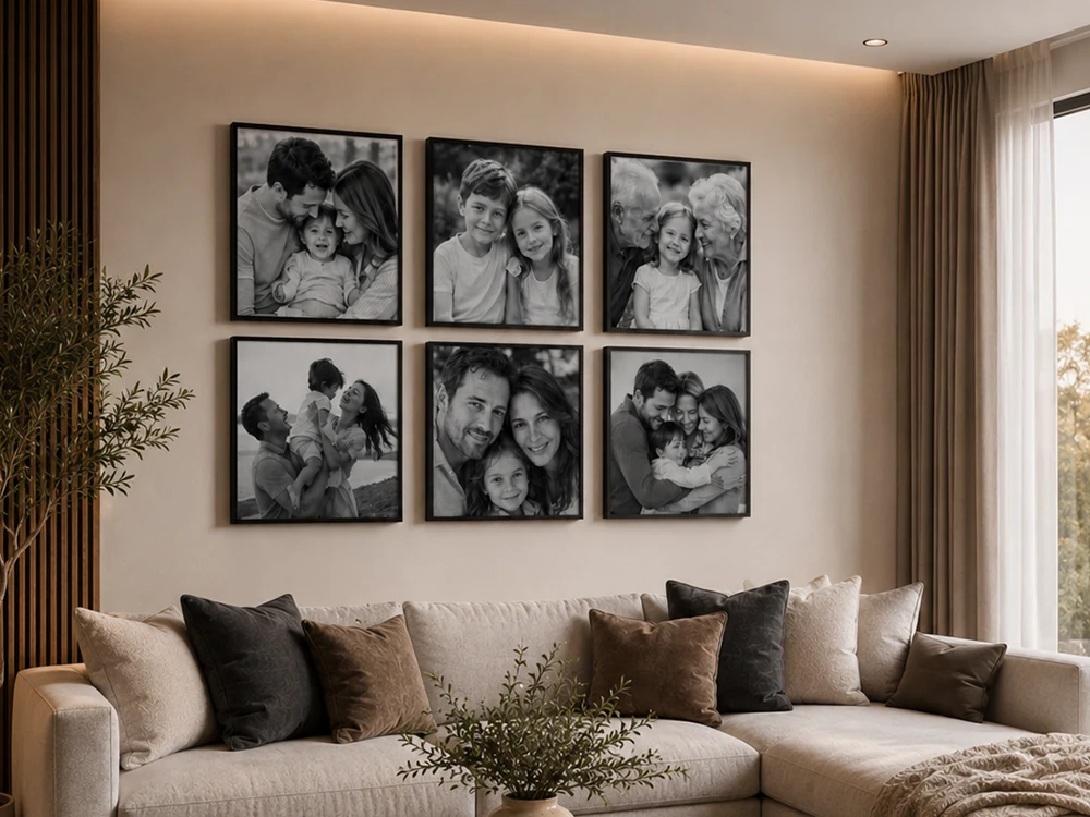 Family — 6-piece set on wall